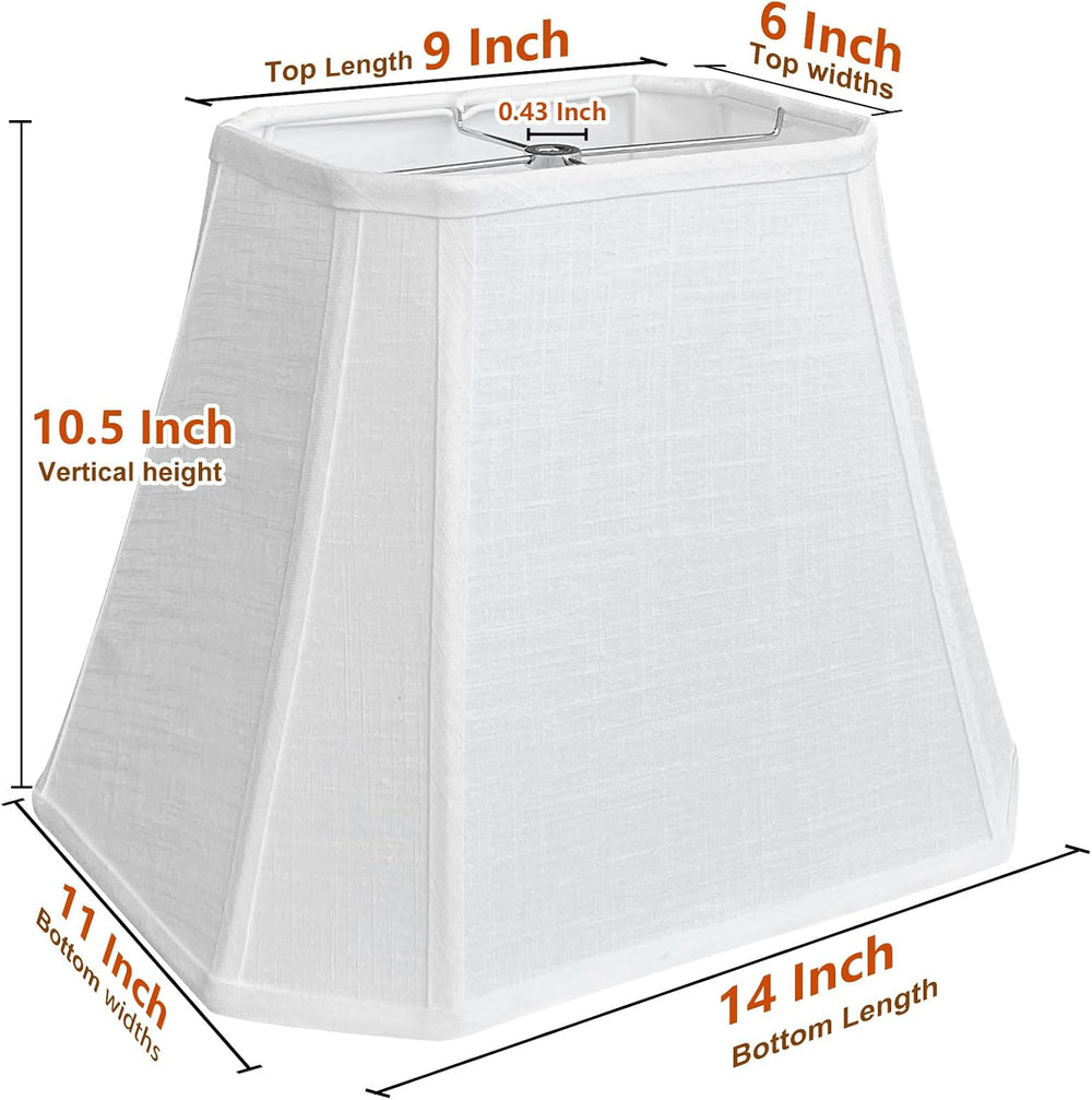 TOOTOO STAR Rectangle Lamp Shade, (6x9)"x(11x14)"x10.5", White...