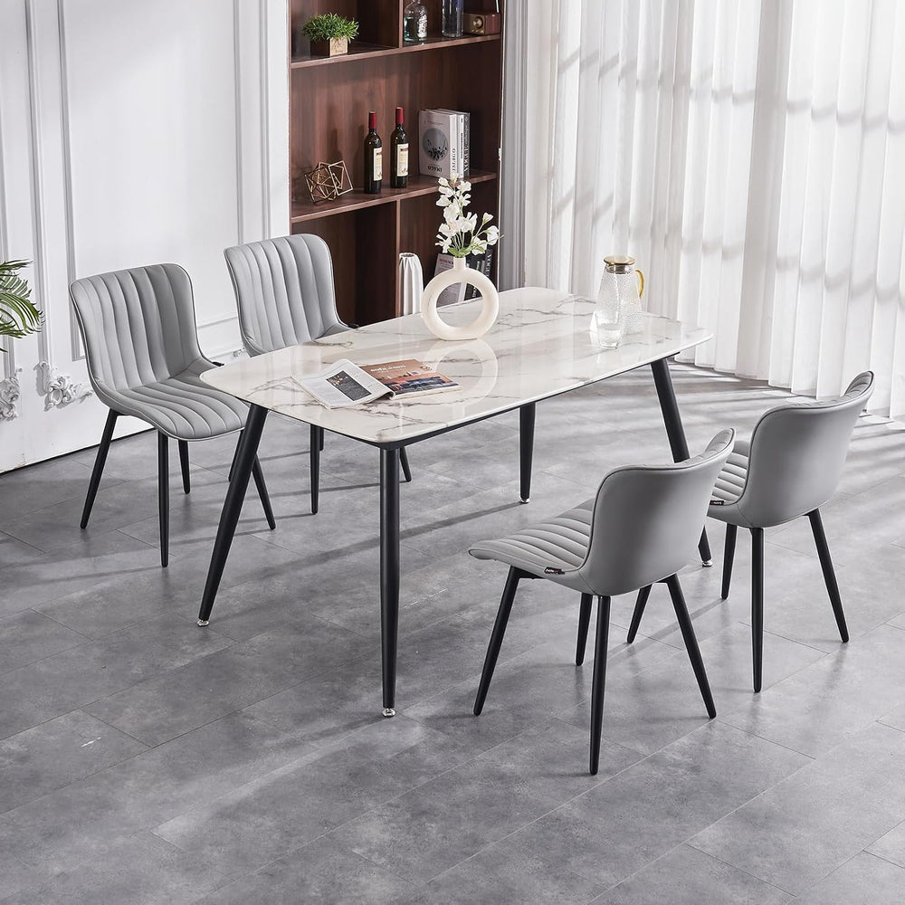 YOUNUOKE Dining Chairs Set of 2 Mid-Century Modern Kitchen Chairs Grey