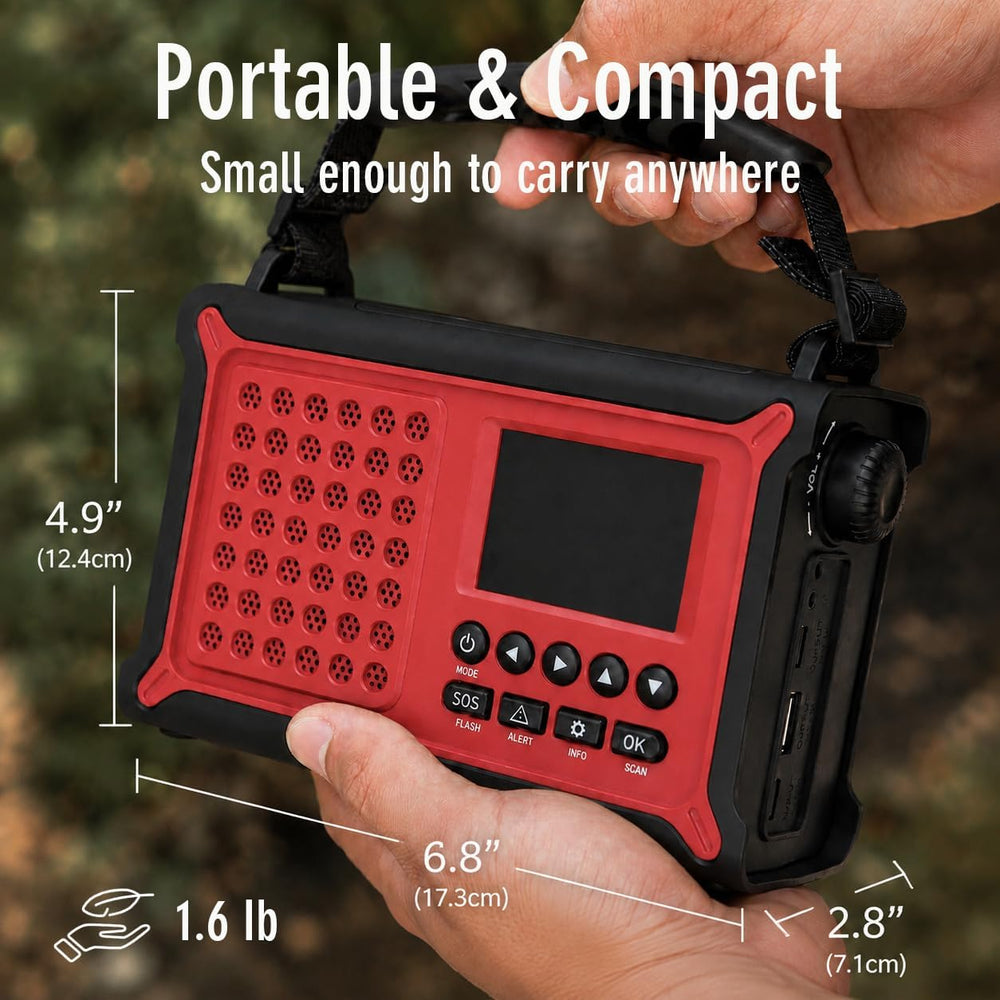 Emergency Weather Radio with Solar Hand Crank, S.A.M.E Localized NOAA Alert