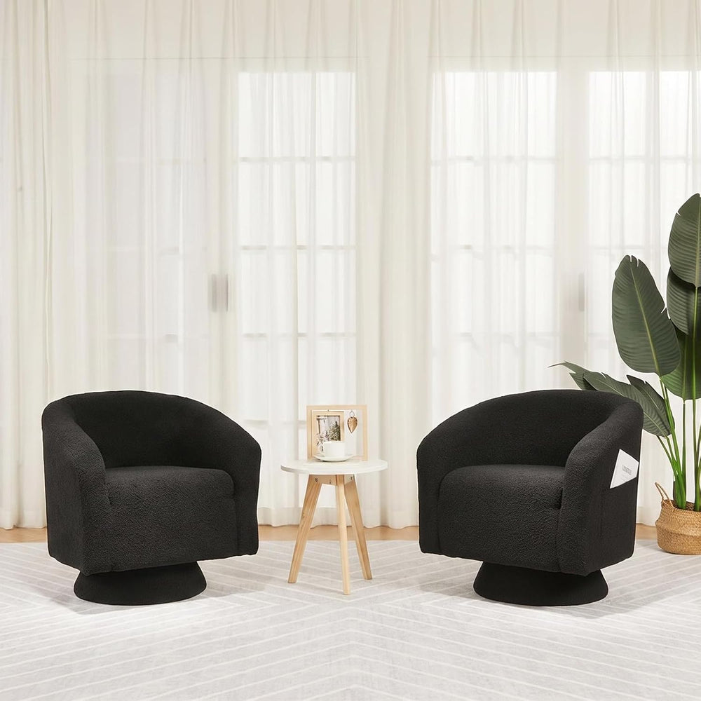 Garvee Swivel Accent Chair 360 Degree Swivel Barrel Armchair with Curved Back...