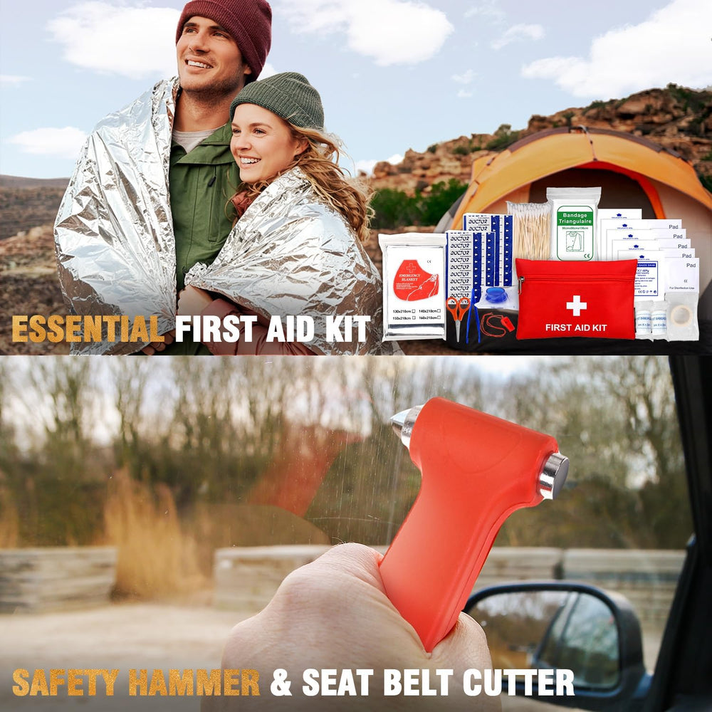 Jump Starter with Air Compressor Car Emergency Kits for Vehicles Roadside