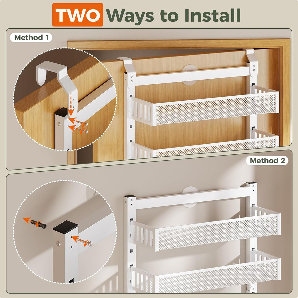 POKIPO 8-Tier Over the Door Pantry Organizer, 2 IN 1 Wall Mount or Hanging Sp...