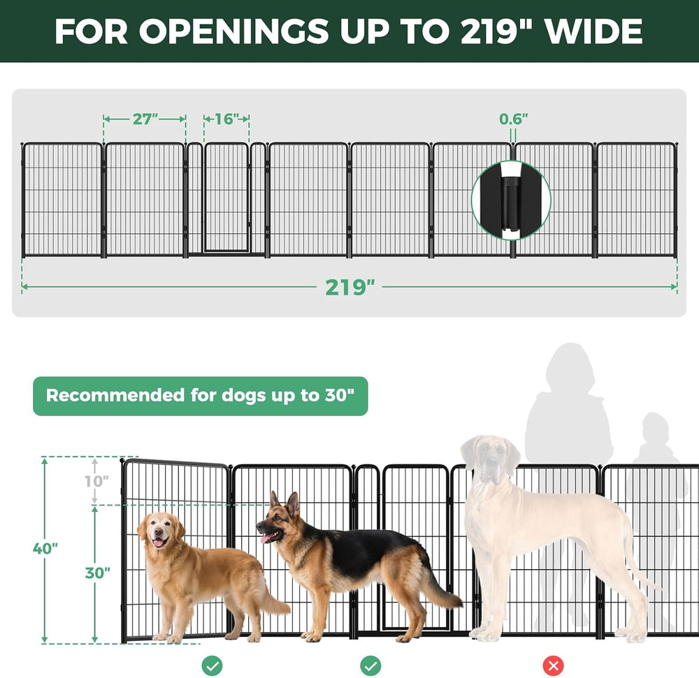 FXW Dog Gate, Extra Wide Adjustable for Openings Up to 219", 40" H