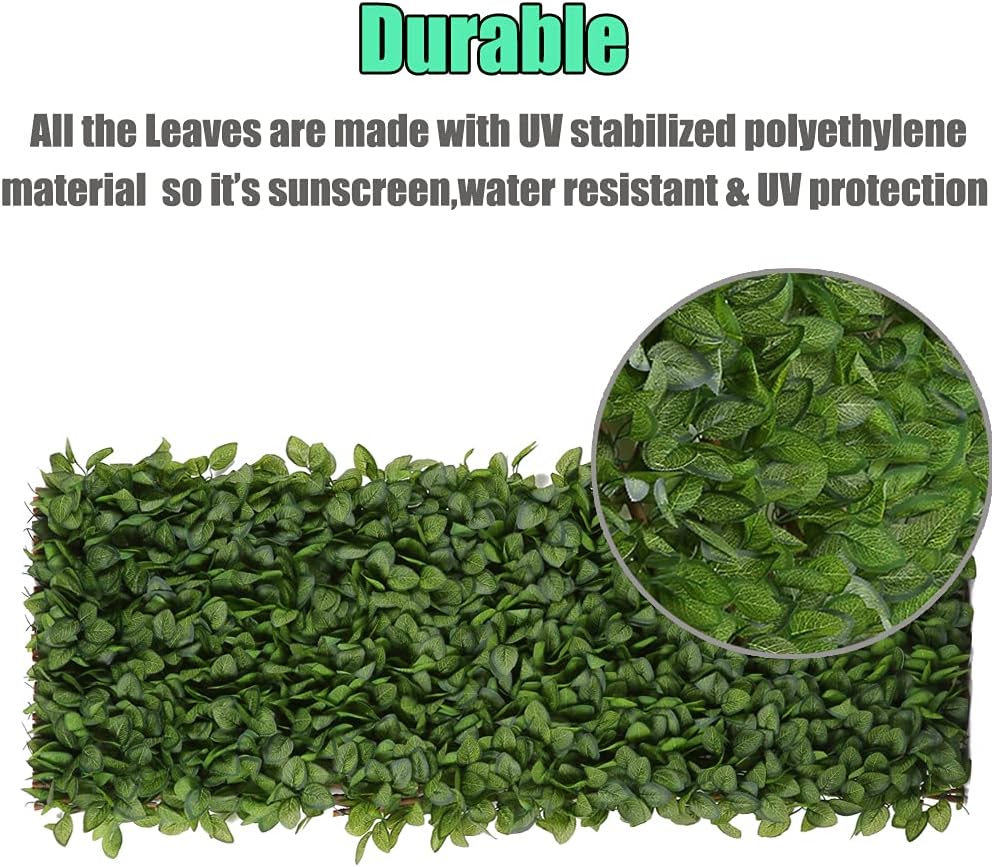 Jollybower Expandable Fence Privacy Screen, Decorative Faux Ivy Fencing Panel...