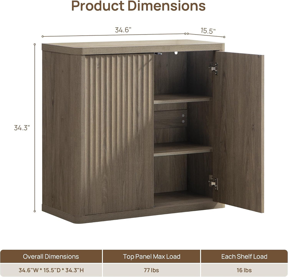 SICOTAS Buffet Cabinet with Storage 34.6" Sideboard Accent Modern Creden...
