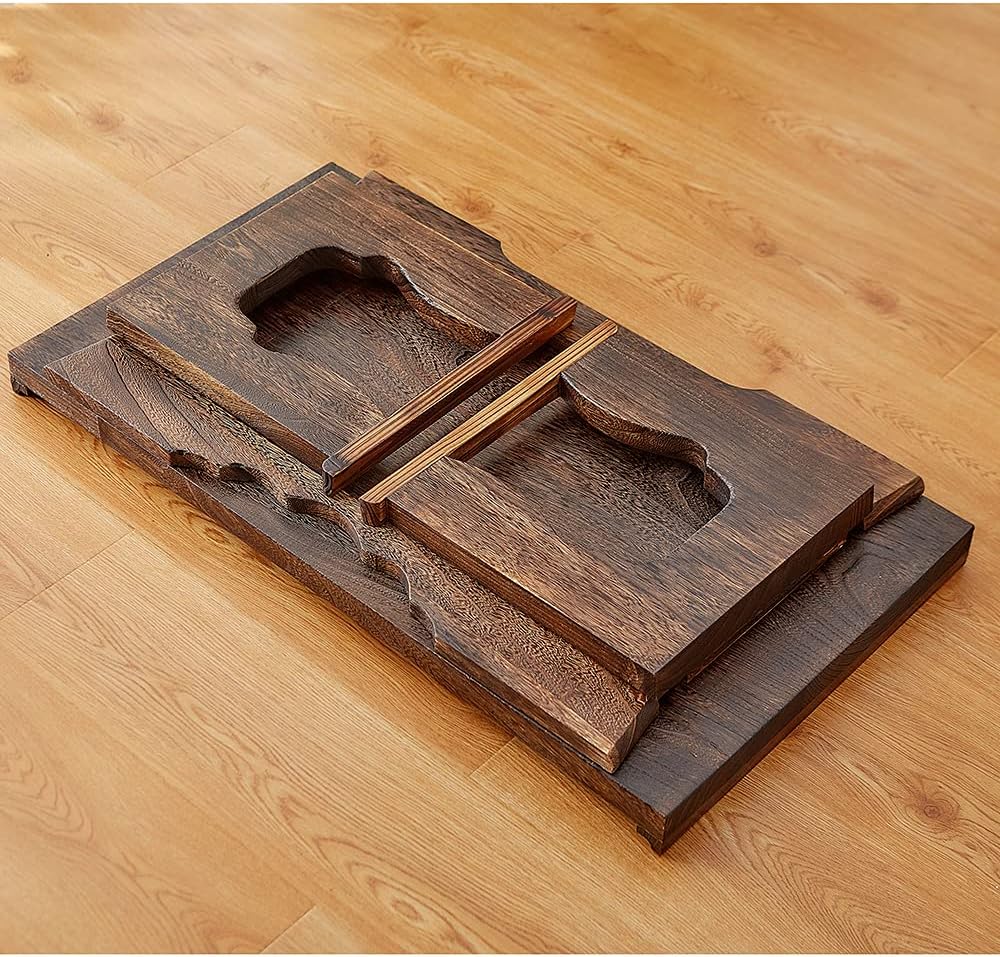 Foldable Wooden Laptop Desk, Breakfast in Bed Serving Tray, Japanese Floor Ta...
