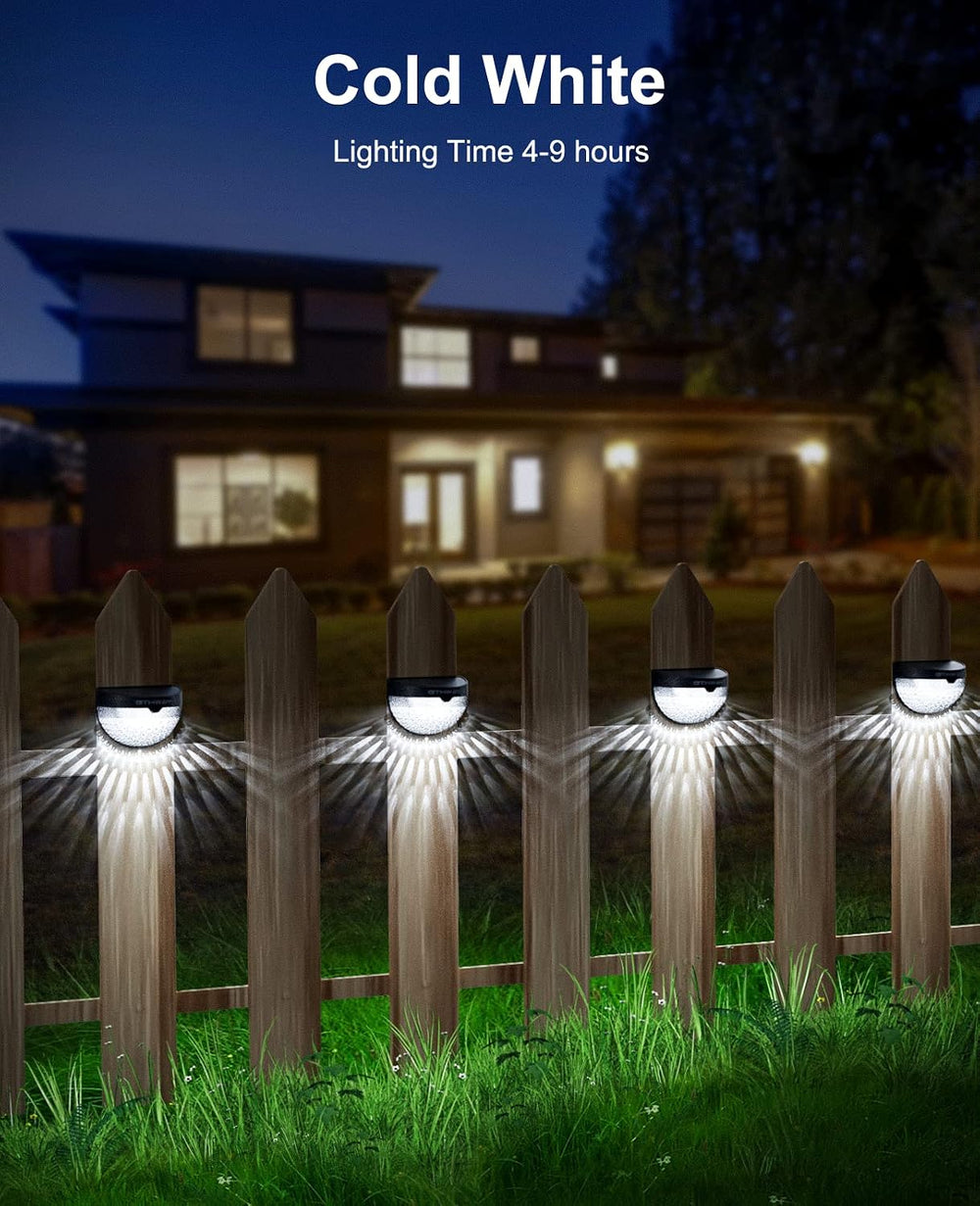OTHWAY Solar Fence Post Lights Wall Mount Decorative Deck Lighting (Black, 6 ...