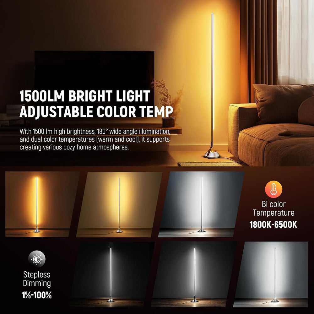 NEEWER NF01 Smart RGB IC W Floor Lamp, 1500lm LED Standing Corner Light