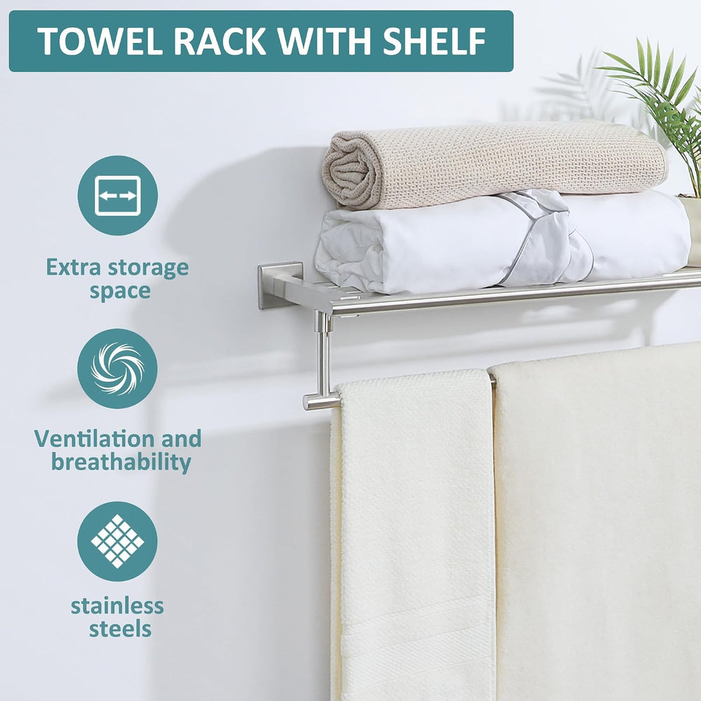 Alise 16 Inch Towel Racks for Bathroom Wall Mounted,Brushed Nickel