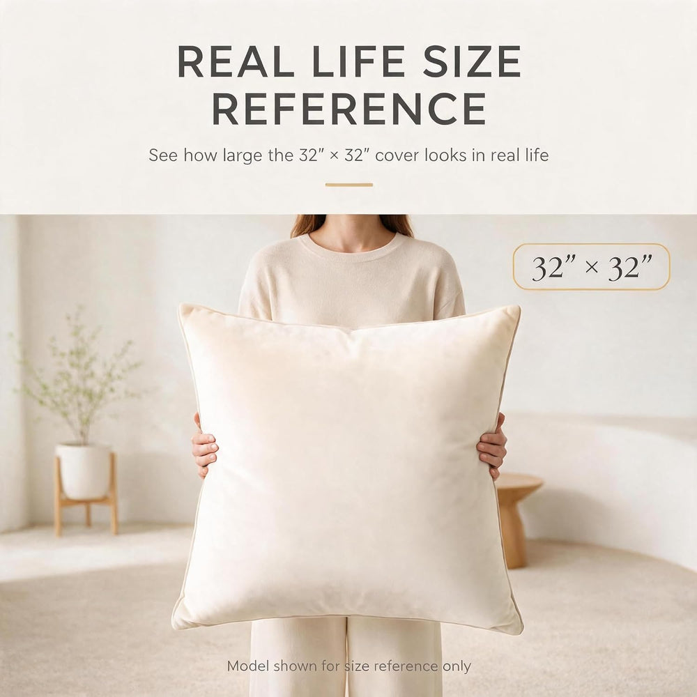 32 x 32 Inch Velvet Pillow Cover, Extra Large Decorative Throw Pillow Cover f...