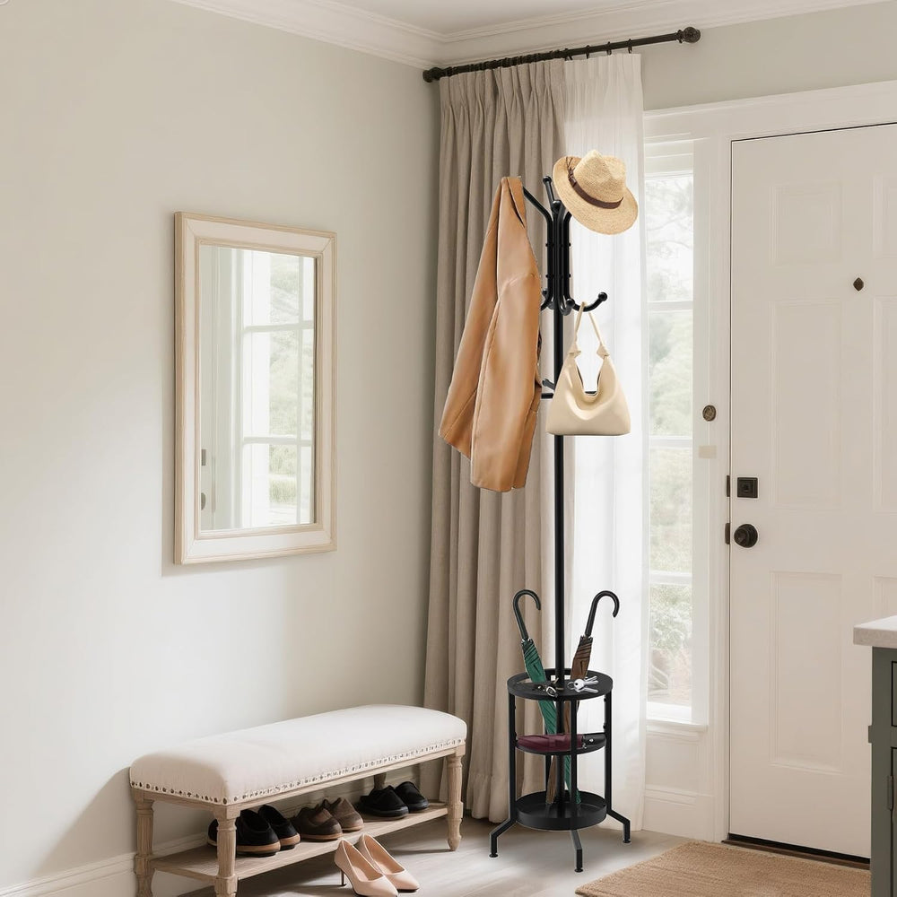 Coat Rack with Umbrella Holder, Coat Rack Freestanding