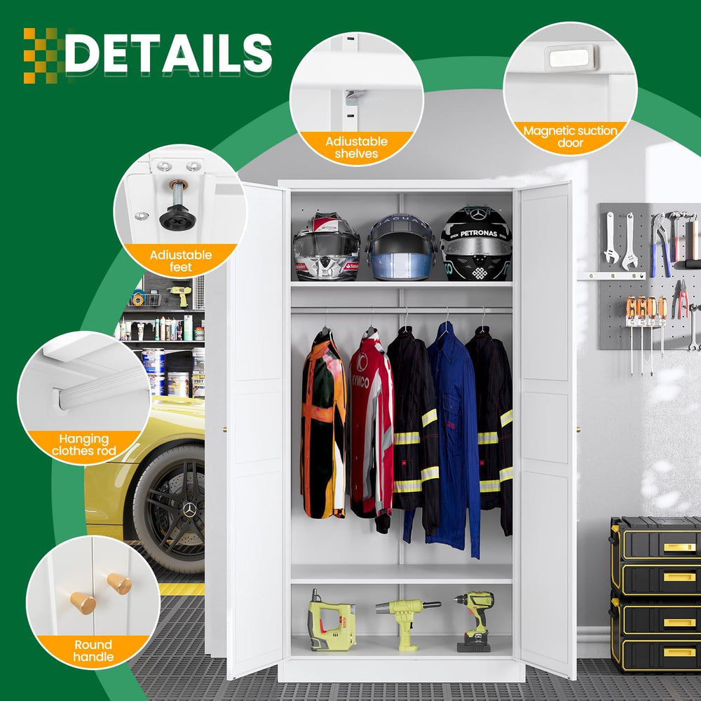 Metal Armoire Wardrobe Closet Cabinet,White Armoire Wardrobe Closets Storage ...