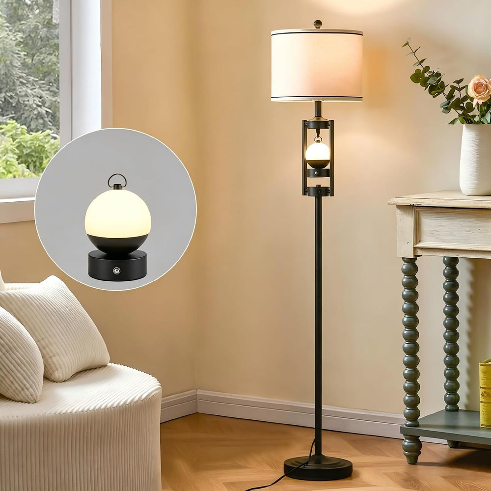 65'' Floor Lamp with Portable Nightlight, Standing Lamp with USB C+A ...