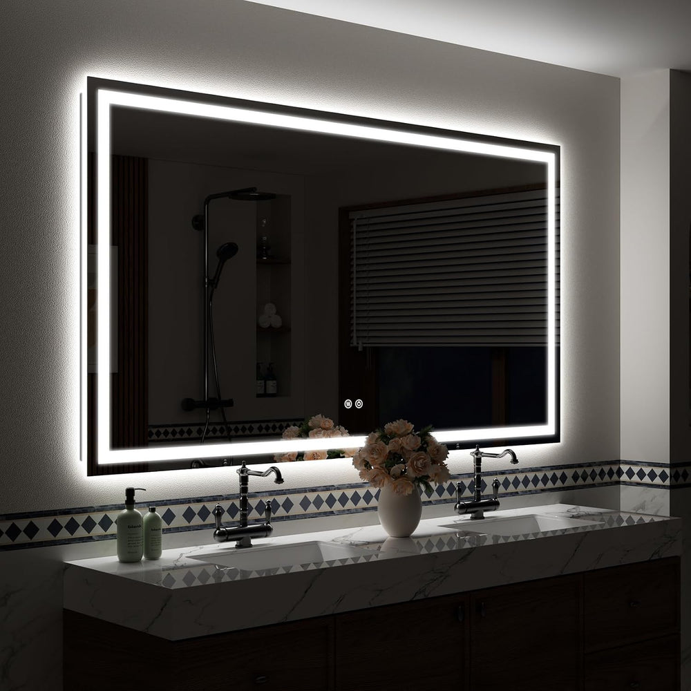 72x36 Inch LED Bathroom Mirror with Lights, Backlit & Front Lit