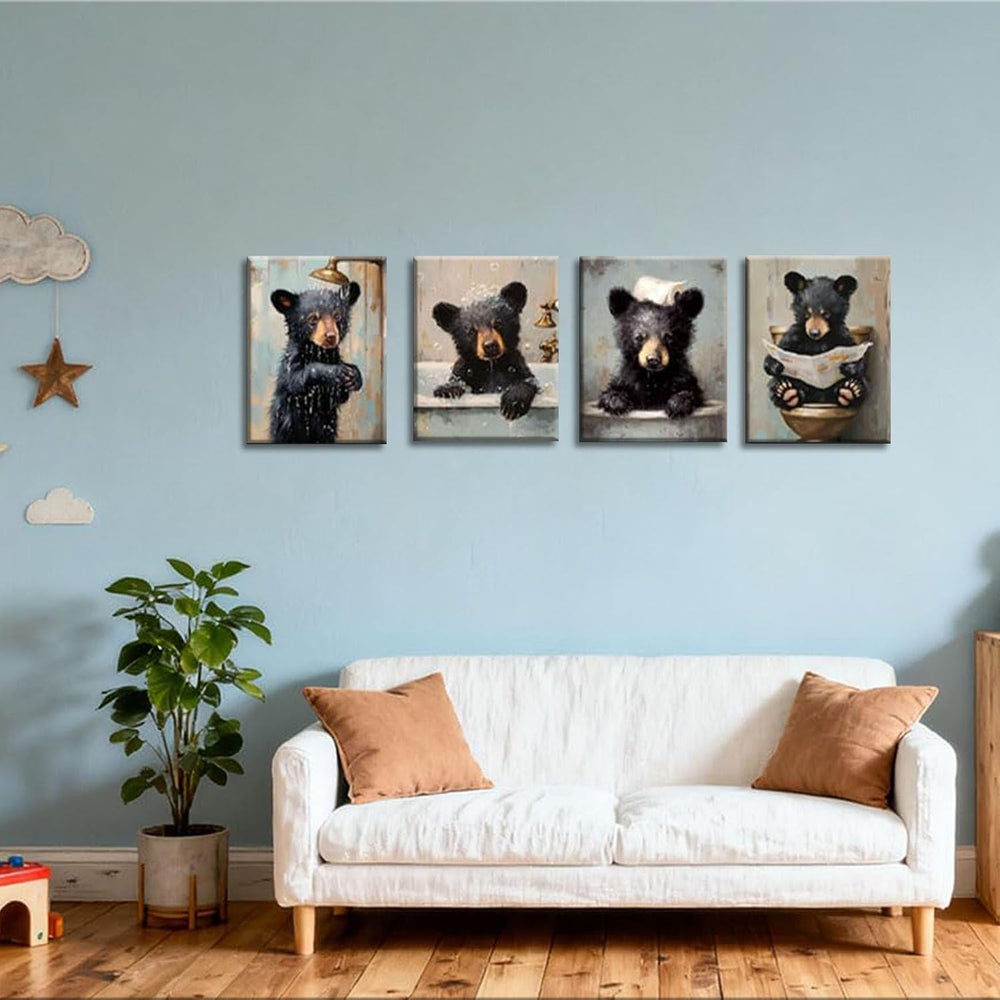 Frimeeme Bear Pictures Wall Decor pictures for bathroom wall decor