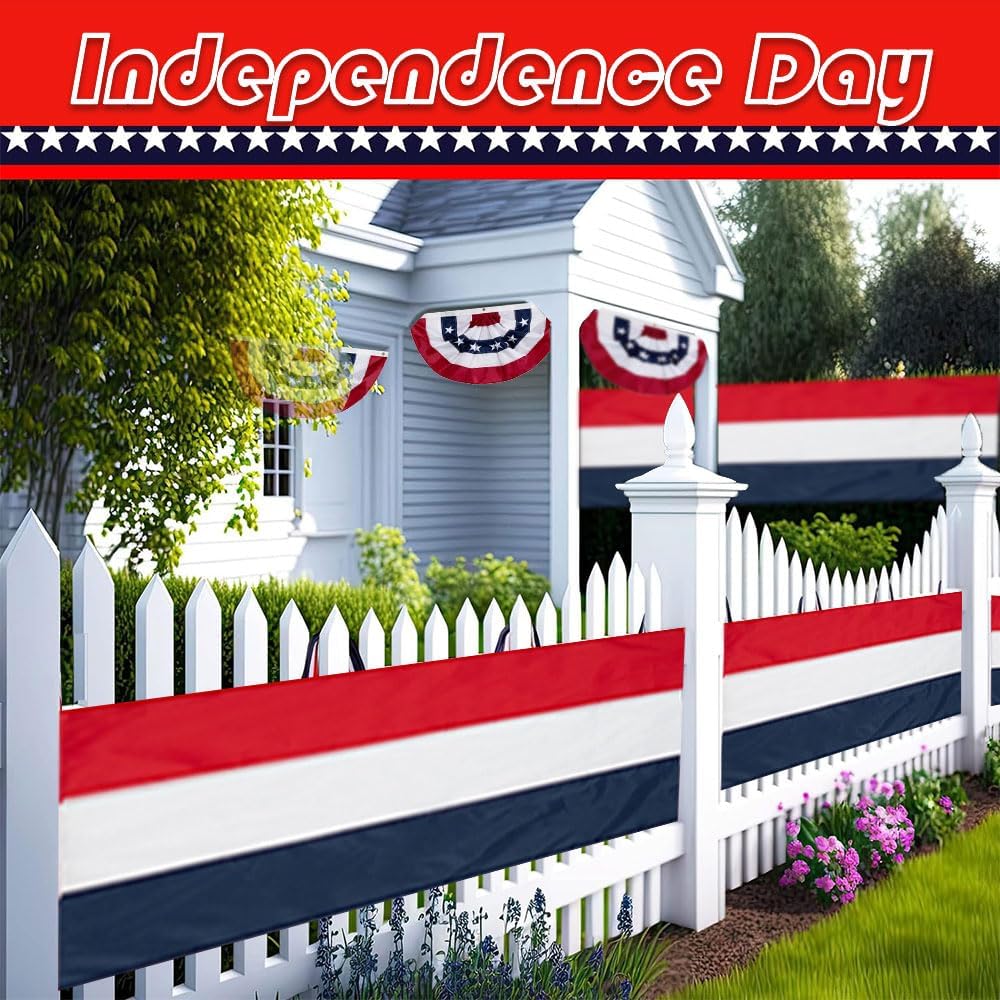2Pack American Bunting Flag 2x20Ft Red,White & Blue Bunting USA Patriotic...