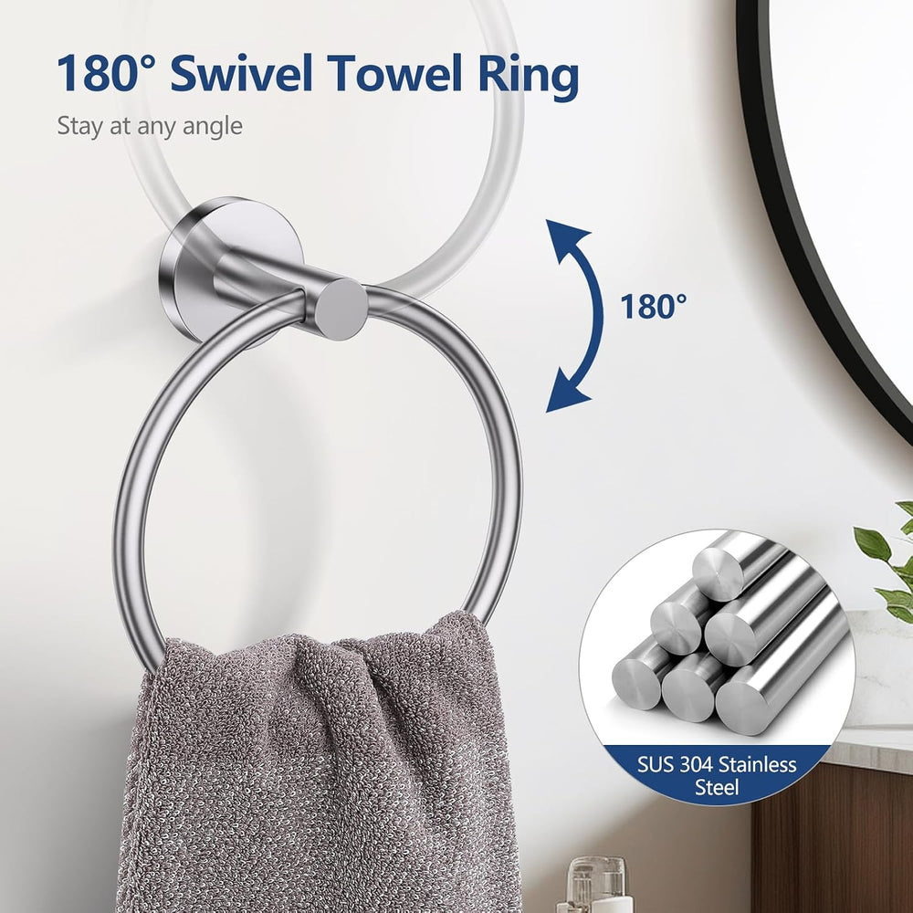 TQKAG 5 Piece Towel Bar Set, 23.6 Inch Brushed Nickel Bathroom Accessories