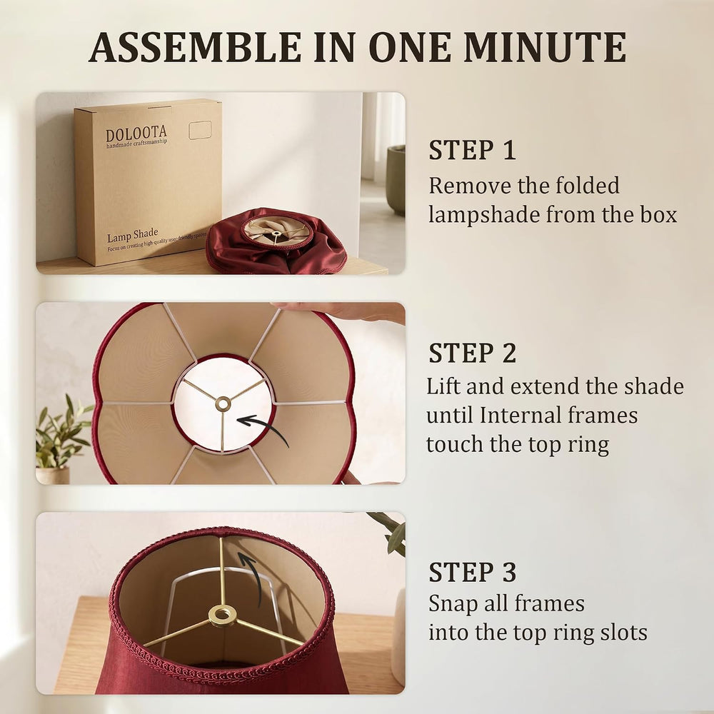Burgundy Scalloped Lamp Shade - 1 Pack, 6.7" x 13" x 10" Bell ...