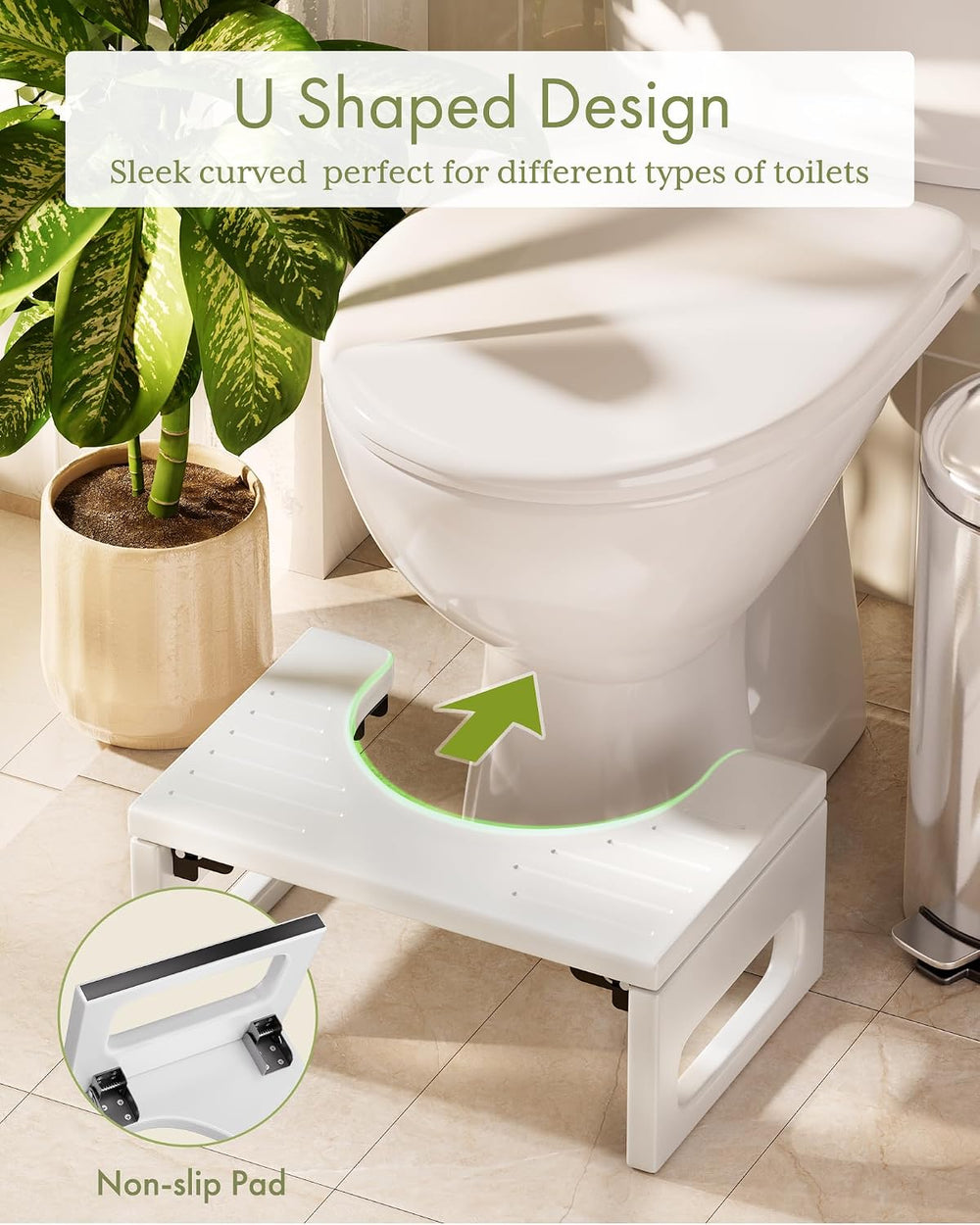 AmazerBath 7 Inches Bamboo Toilet Stool Squat for Adults, Foldable Poop Stool...