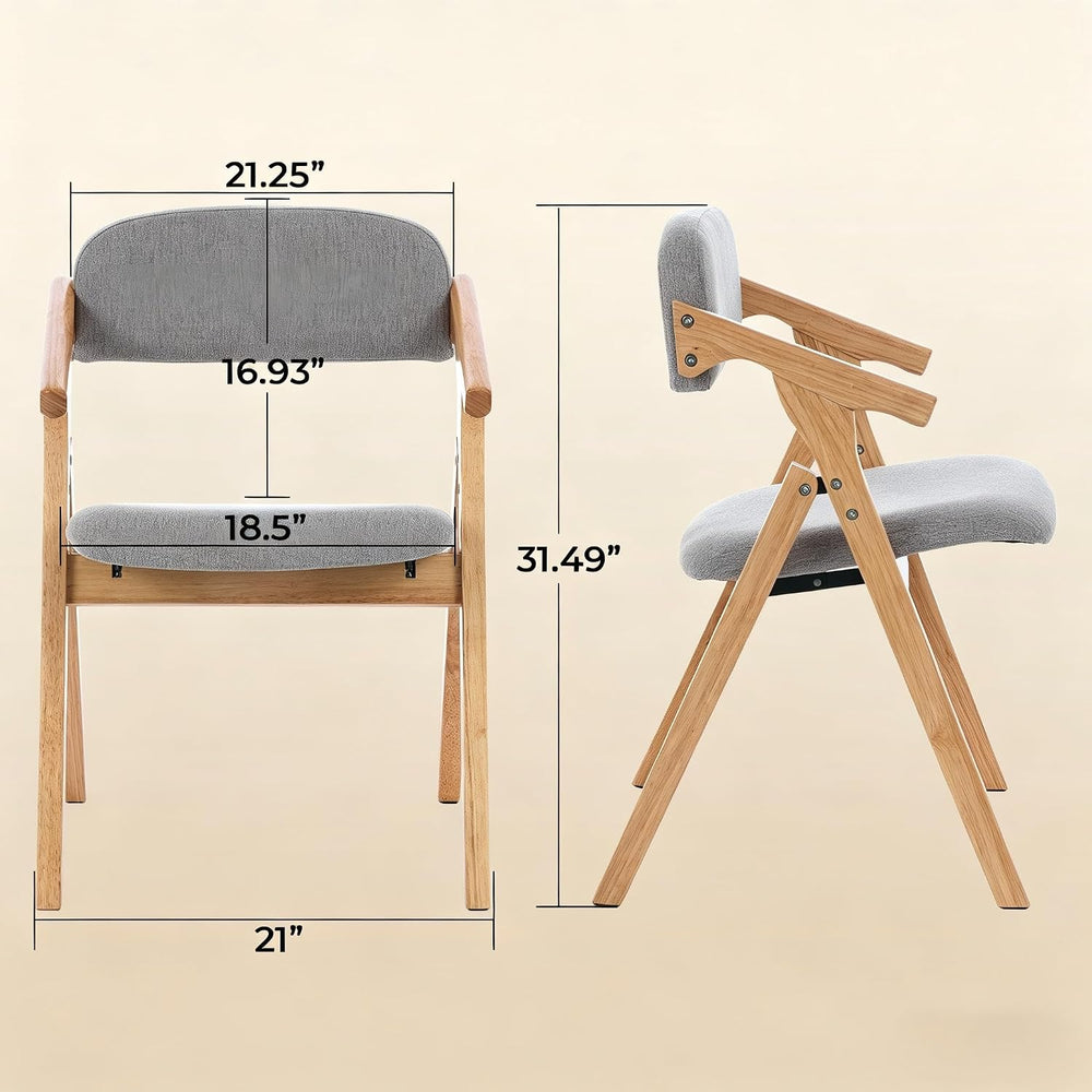 Grod Folding Dining Chairs, Padded Seat, Wooden Stackable,1PCS (Dark Gray)
