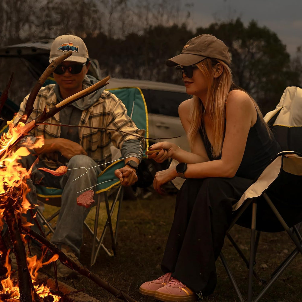 Oversized Camping Chair for Adults – Heavy Duty Folding Chair with Cup Holder...