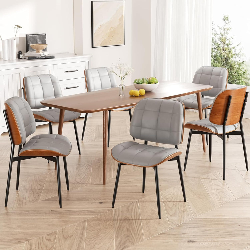Dining Chairs Set of 2, Mid Century Modern Dining Room Chair, Upholstered Fau...