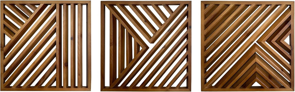 Musanpou Wooden Geometric Home Wall Decor Slatted Wood Design Wall Sculpture,...
