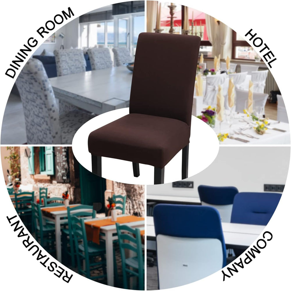 JQinHome Dining Room Chair Covers Set of 8, High Stretch Chair Slipcover Remo...