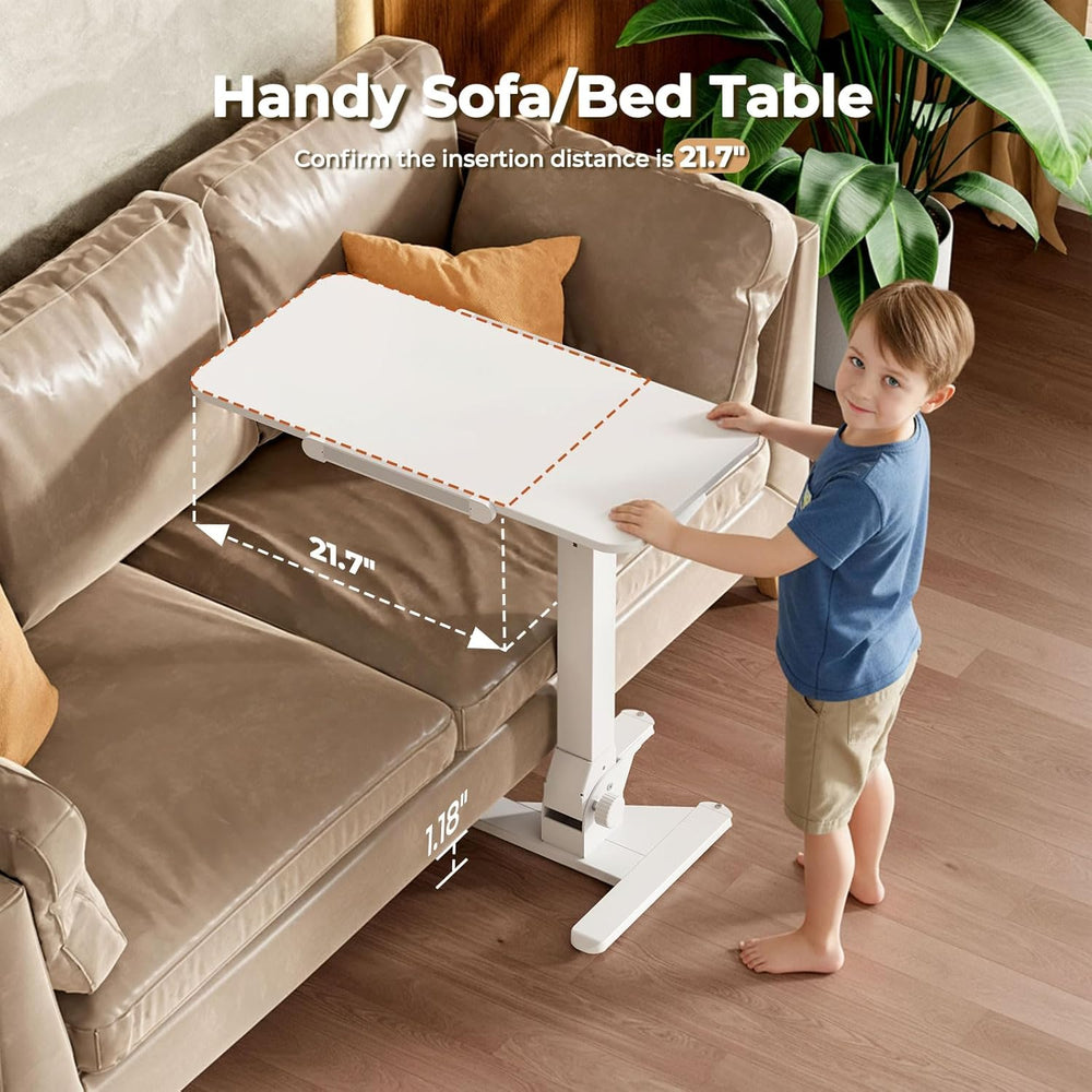 JOY worker Foldable Mobile Standing Desk, 180° Tilt Overbed Bedside Table