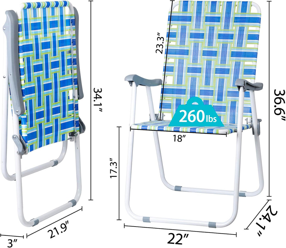 ZENY Beach Chairs, Patio Folding Lawn Chairs Outdoor Webbed Folding Chairs