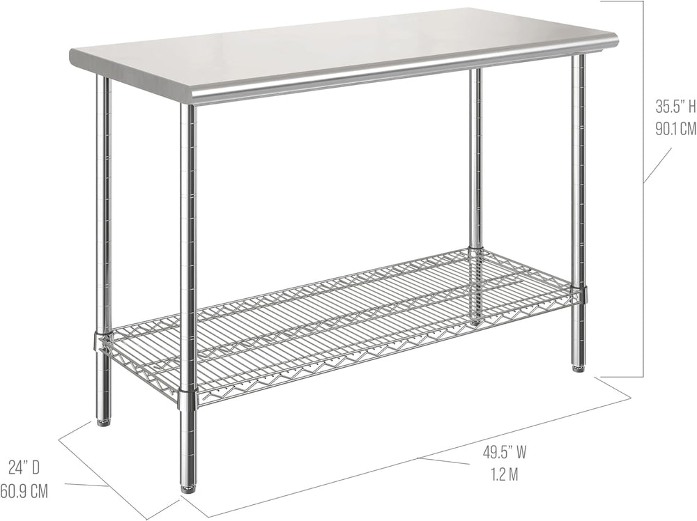 Seville Classics Commercial Work Table Island Utility Cart Prep Station, for ...
