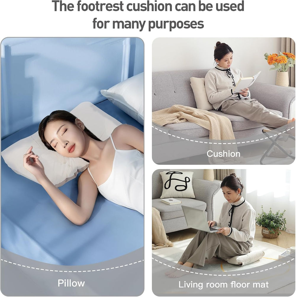 LITA Folding Ottoman, Upholstered Folding Foot Rest Stool for Living Room