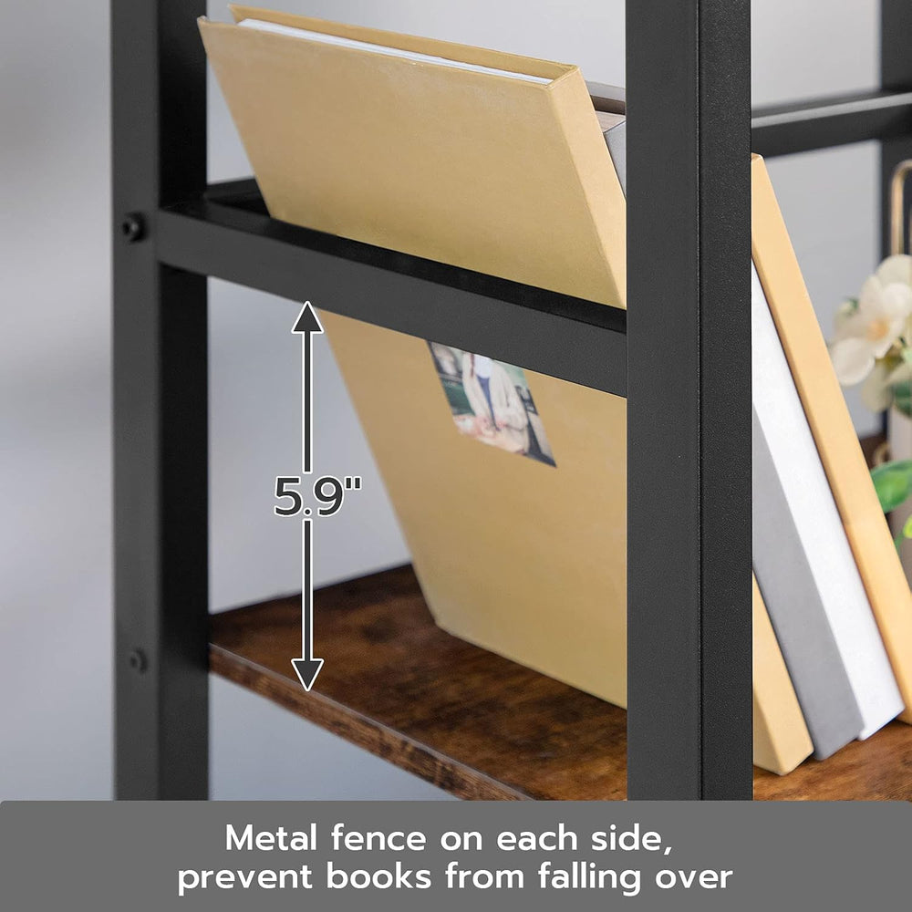HOOBRO 3 Tier Bookshelf, Small Narrow Bookshelf, Record Storage Rack with Sid...