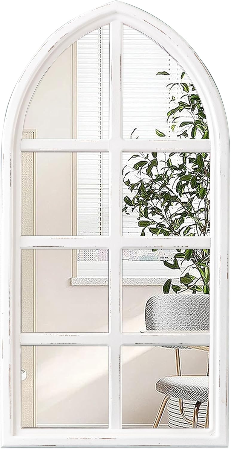 Rustic Arched Window Mirrors for Wall Decor 18 X 36 Inch