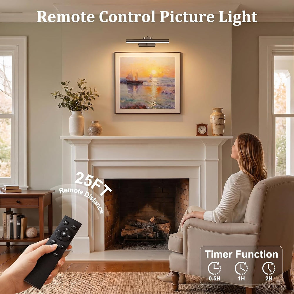 Picture Light for Wall, 4000mAh,13.8 Inch, 2 Pack, Brown