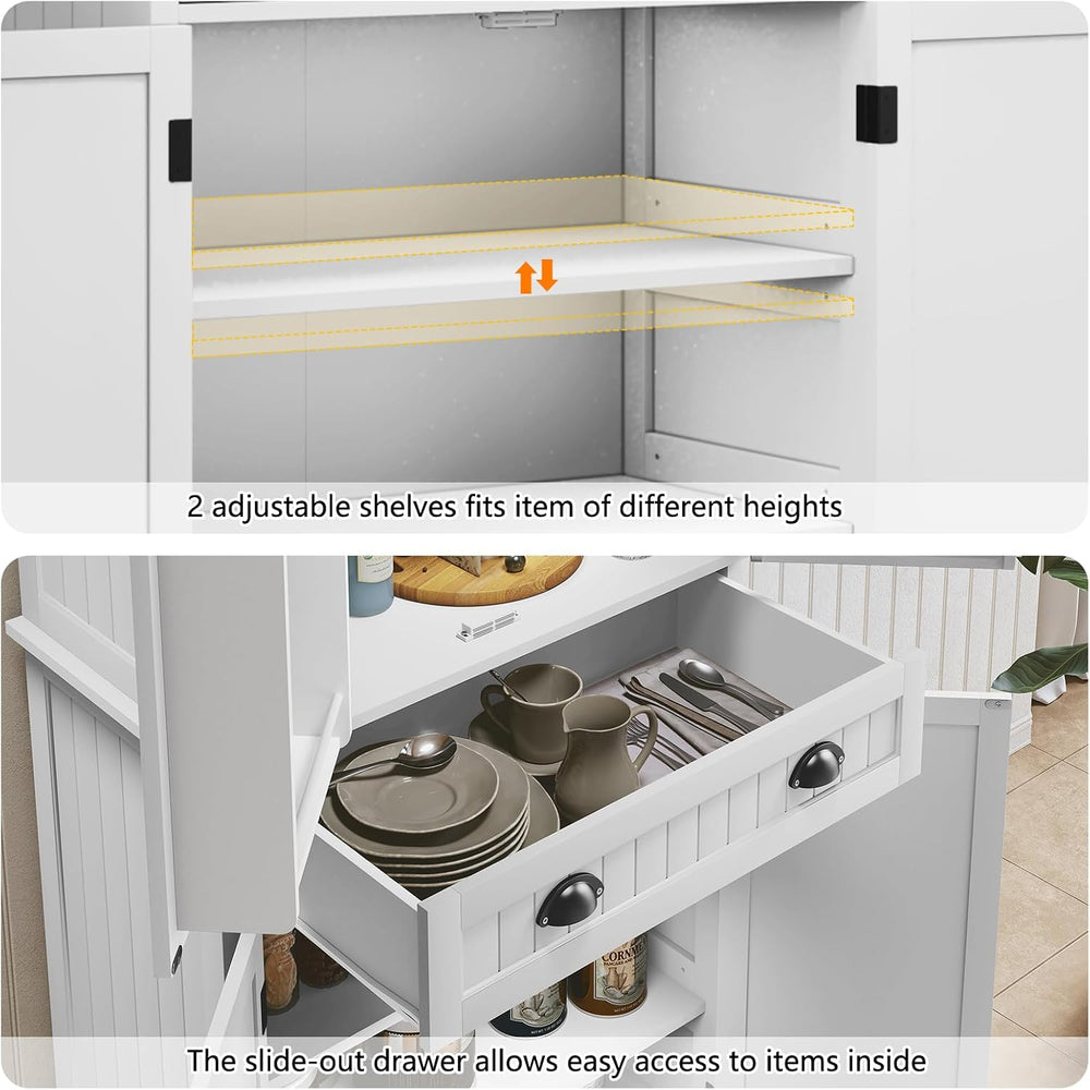 ARTPOWER 72" Pantry Storage Cabinet with Door Shelves