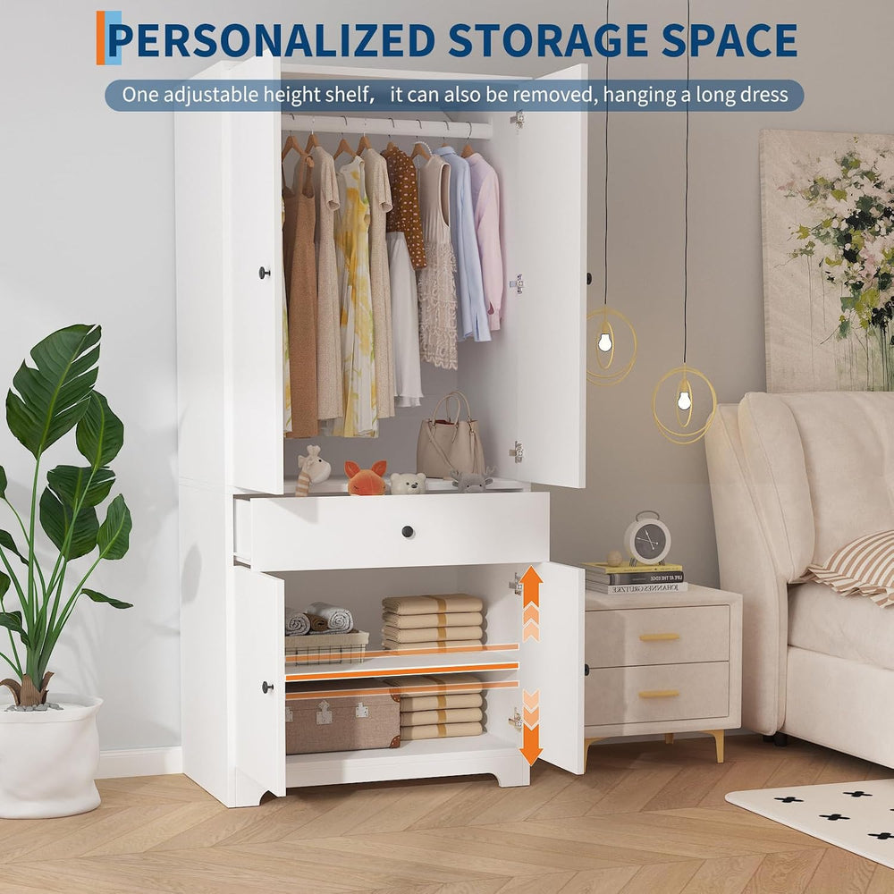 71" Armoire Wardrobe Closet, Bedroom Armoire Clothing Storage Cabinet