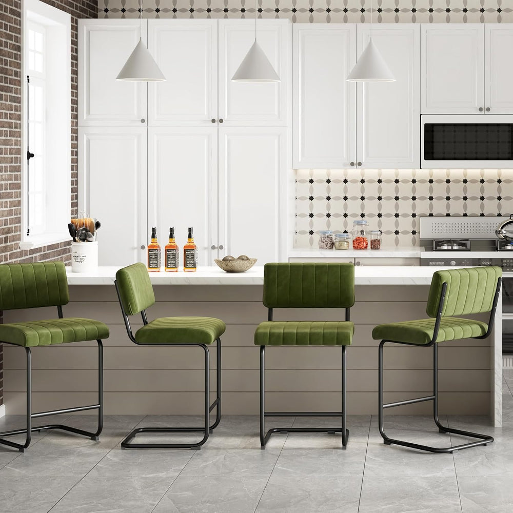 ONEVOG 24.6'' Counter Height Bar Stools Set of 2, Mid-Century Modern ...