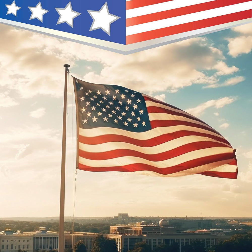 Tradder 10 x 15 ft Large American Flag Outsides Heavy Duty