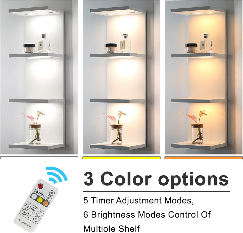 4 Tier LED Wall Shelf, White