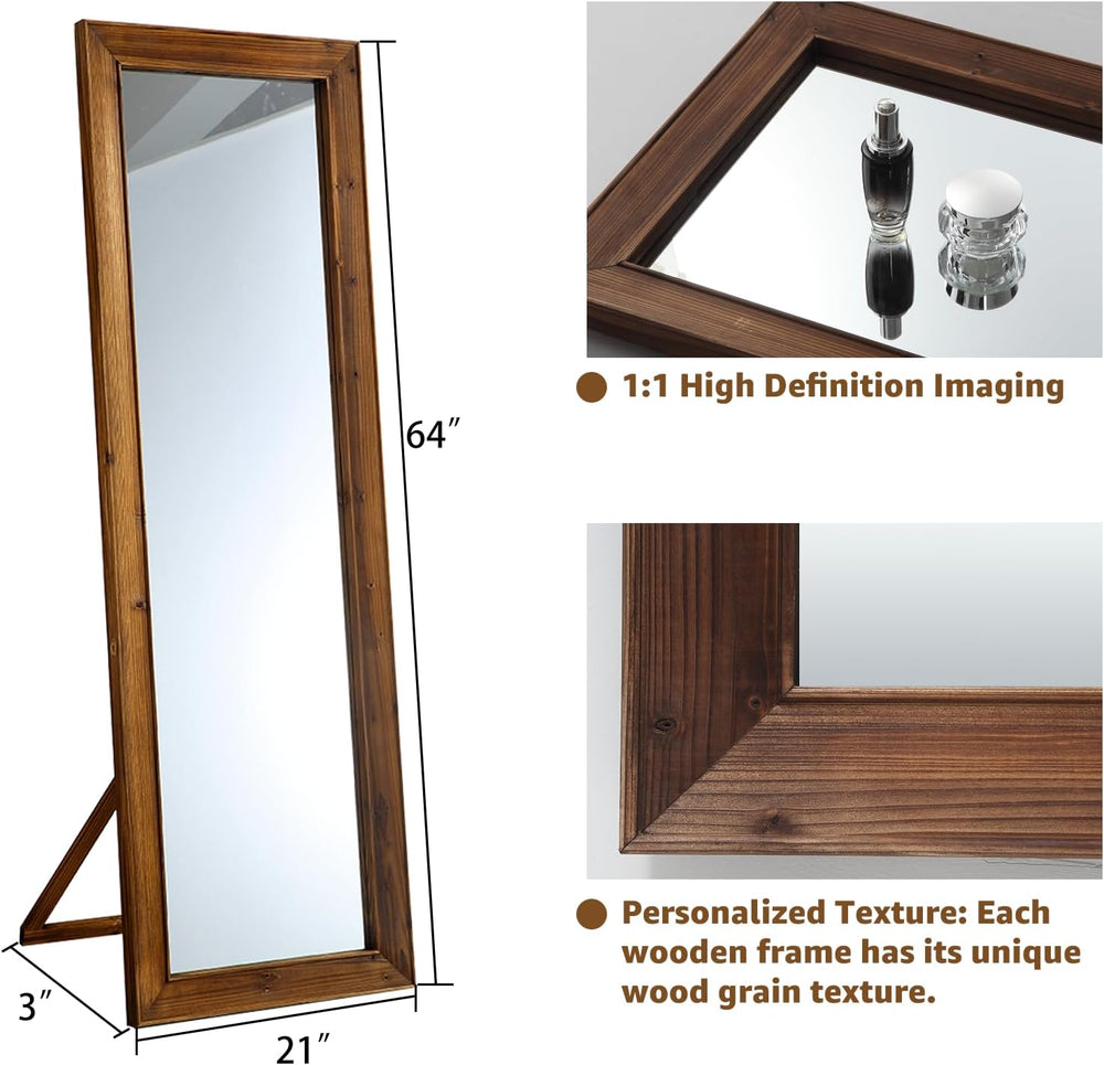 MELOMOIR 64"x21" Rustic Farmhouse Full Length Mirror with Solid Woo...