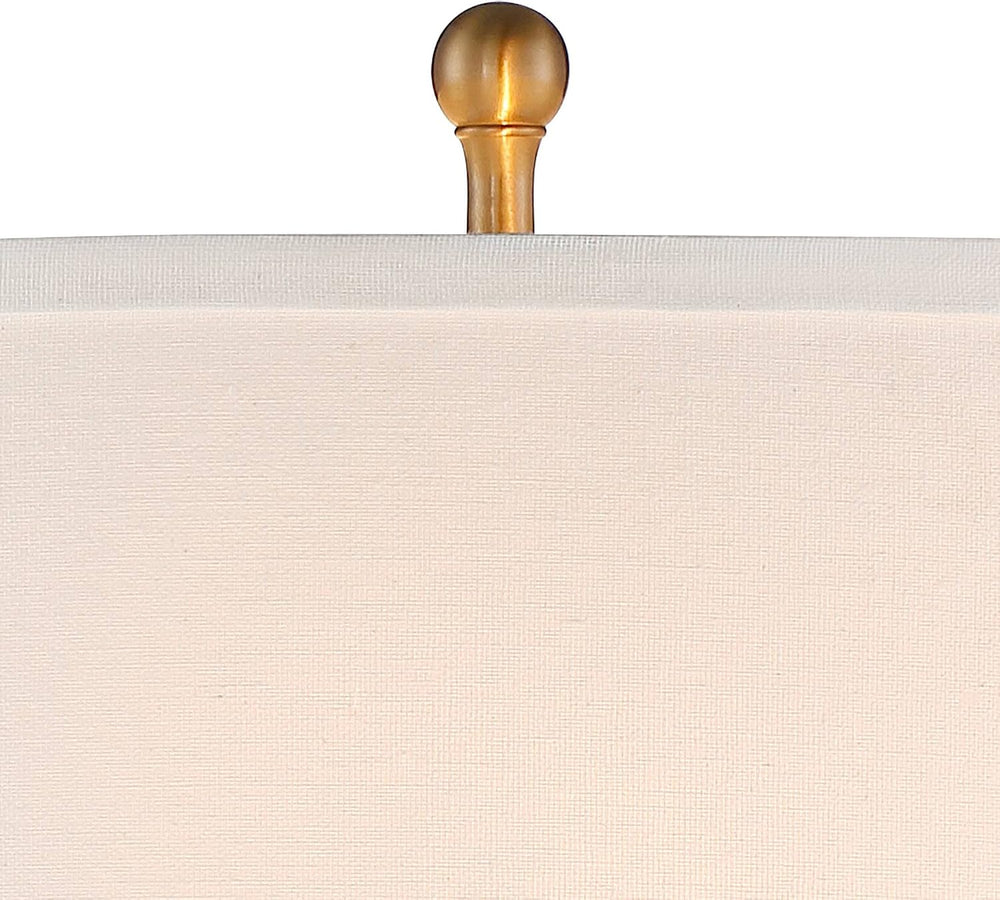 Rolland 30" Large Table Lamps Set of 2 Gold Brass Glass Antique