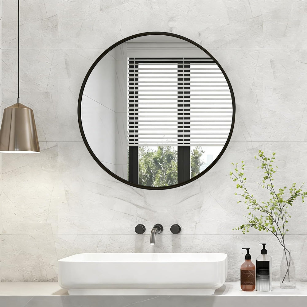 NEWBULIG 30 Inch Round Wall Mirror, Bathroom Mirrors for Over Sink