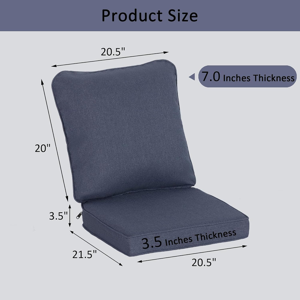 COZYVIDA Outdoor Patio Cushion Set, 20.5x21.5x3.5 Inch, Sky Blue