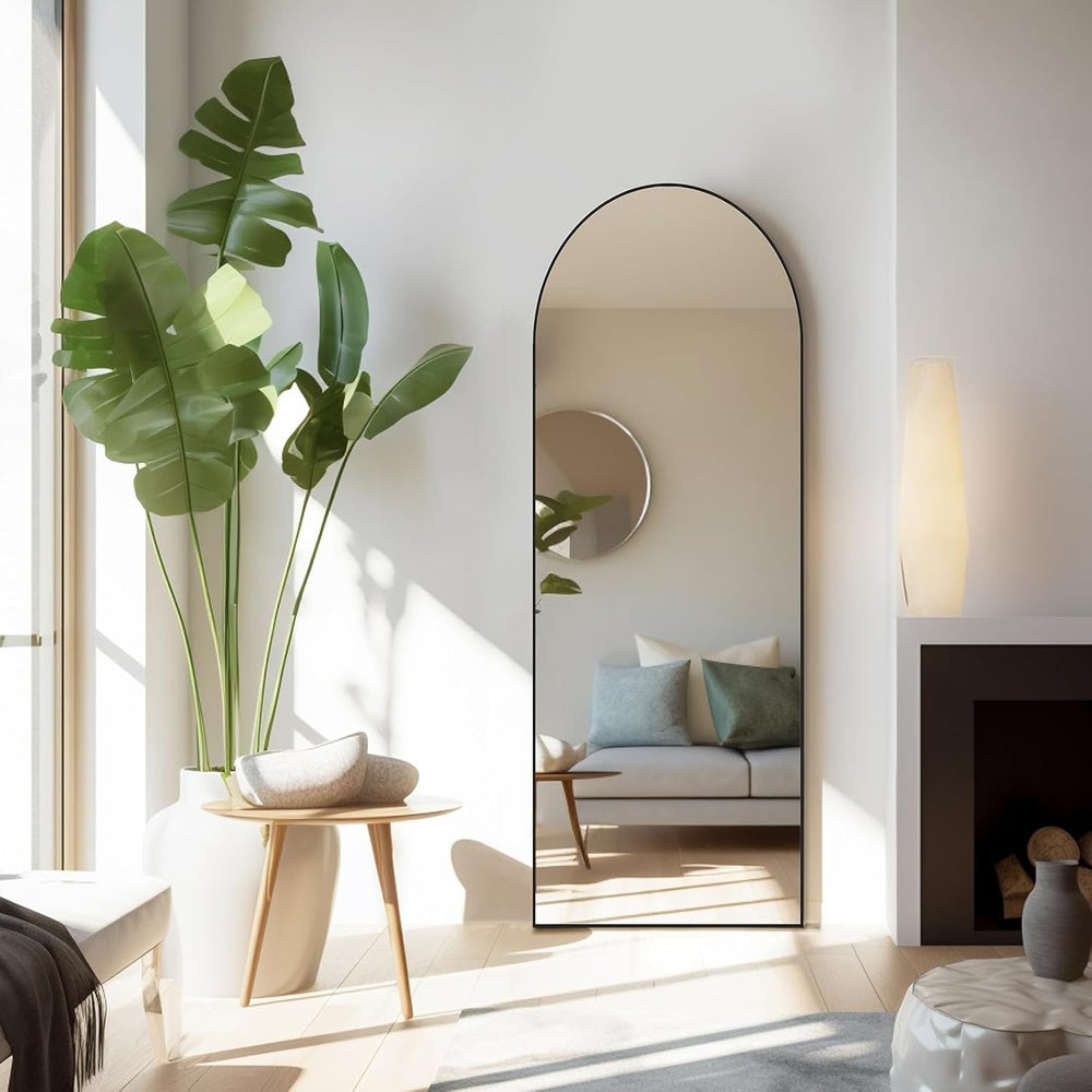 Arched Full Length Floor Mirror, 21"x64" Body Wall Mirror with Stand