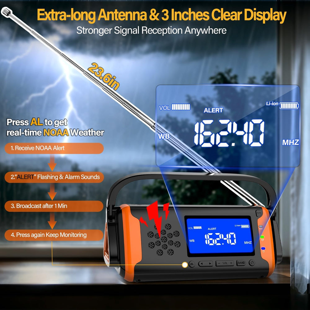 NOAA Weather Alert Radio Digital Display, Emergency Radio, Better Reception