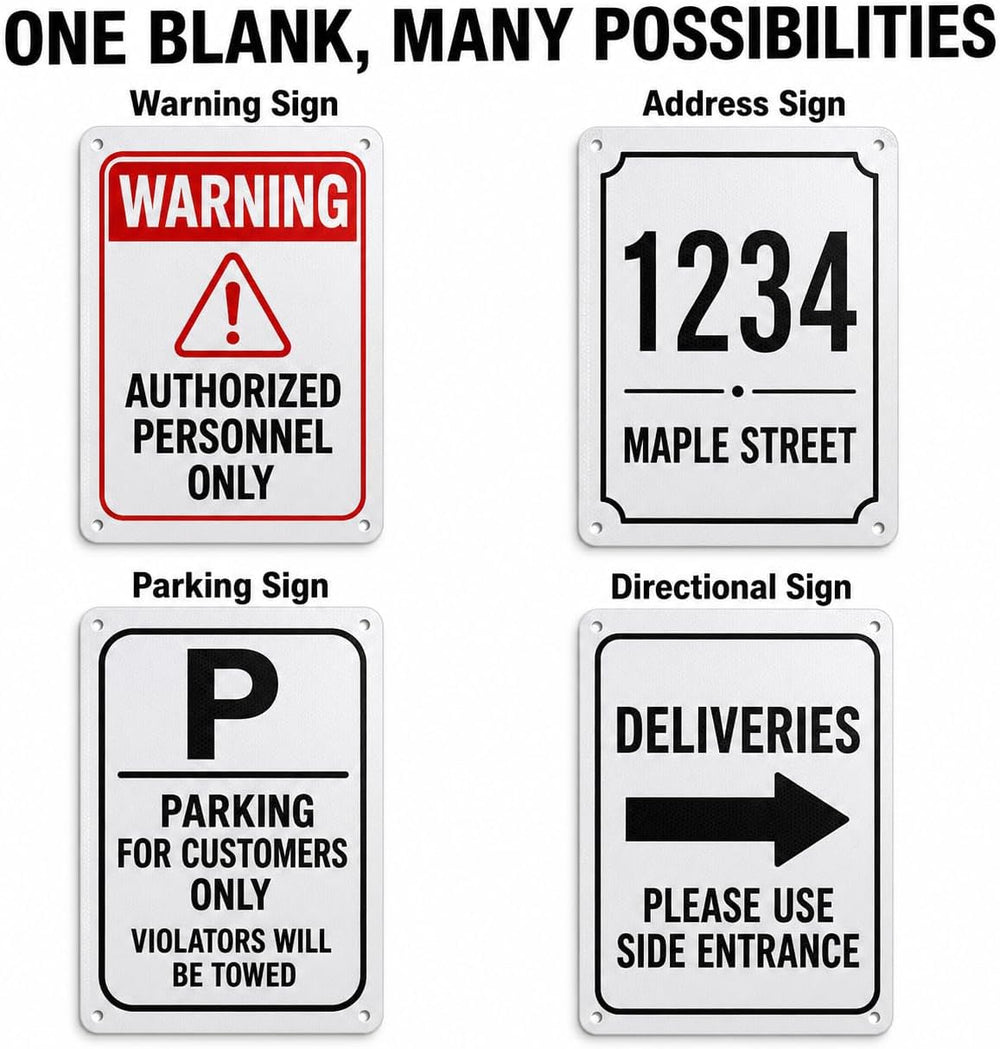 Blank Metal Sign, 7 x 10 Inch Aluminum Sign, Rust-Free Blank White Metal Sign...