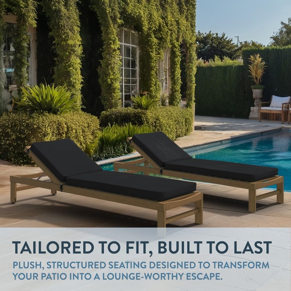 California Umbrella Outdoor Chaise Lounge Cushion, 24 x 78 Inch, Premium Outd...