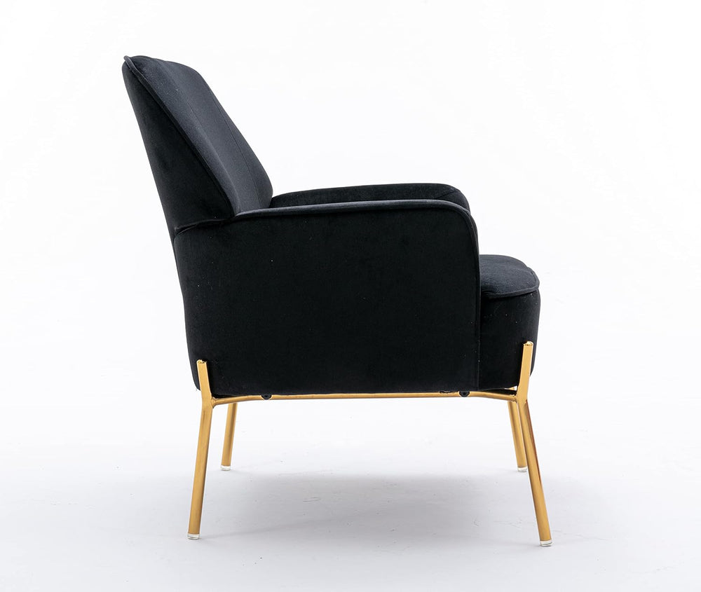 Comfy Velvet Accent Chair with Glam Metal Legs for Dining Room Bedroom Living...