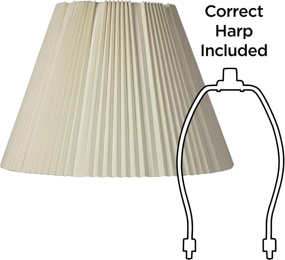 Large Eggshell White Pleated Lamp Shades 9x17x12.25 (Spider) Set of 2